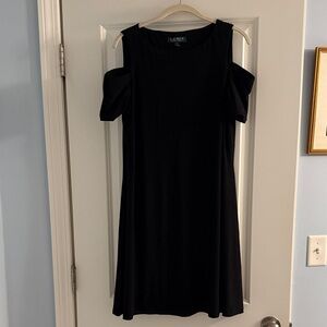 Ralph Lauren Black Cold Shoulder Mini Dress